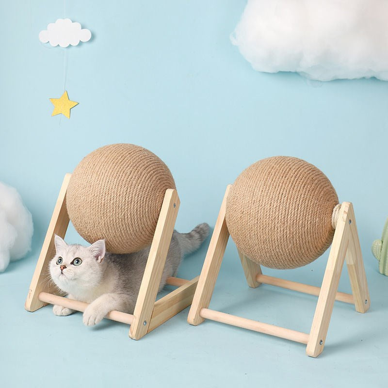 🐱 Jouet à griffer pour chat avec balle en corde de sisal