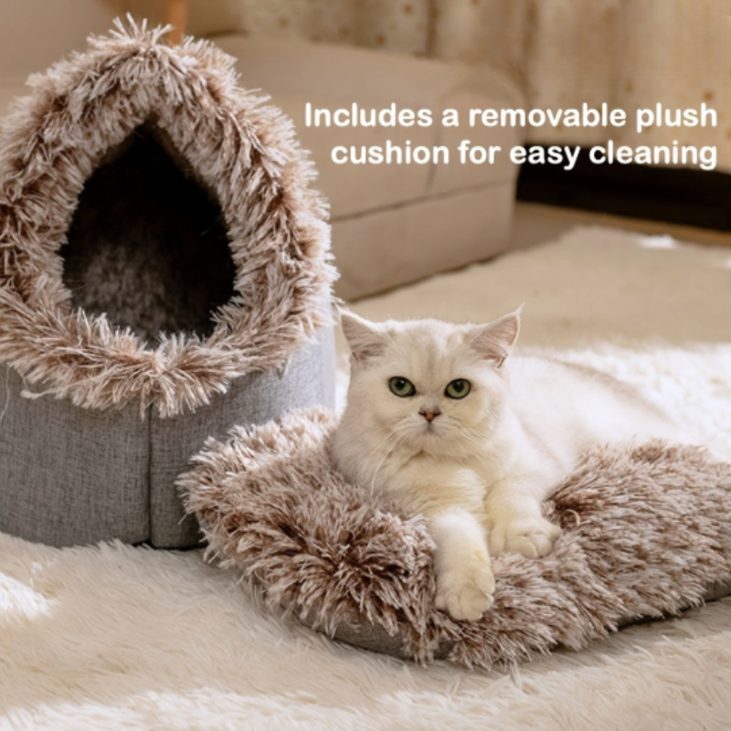 Panier donut en peluche pour chat – Nid douillet et confortable 🐱🛏️
