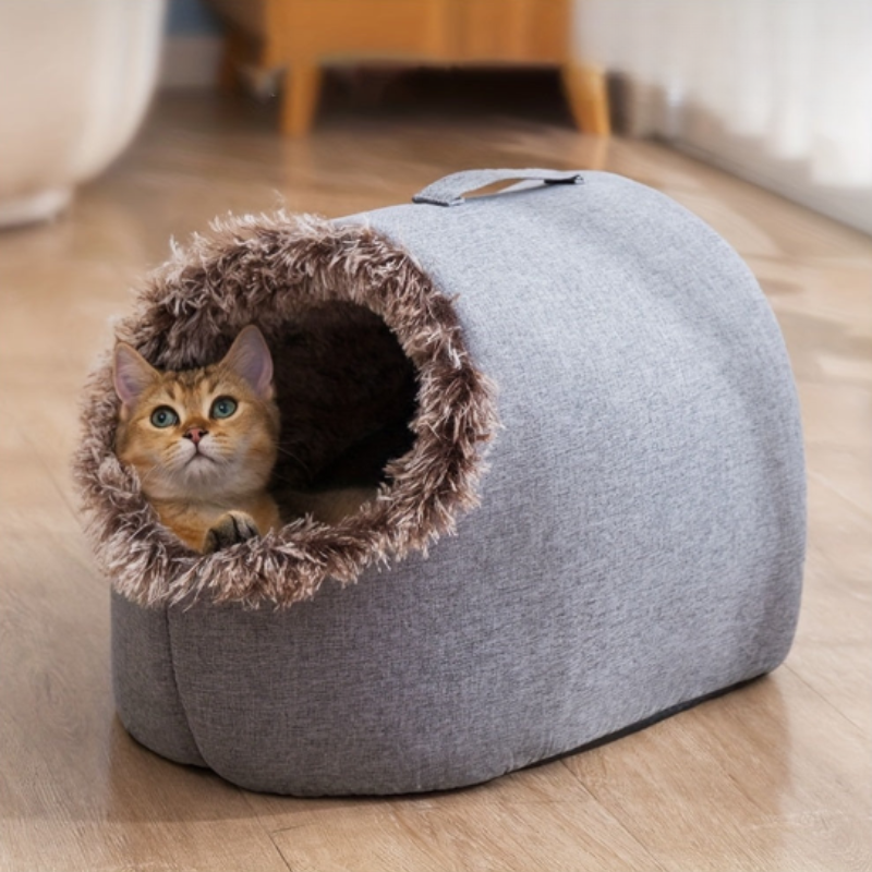 Panier donut en peluche pour chat – Nid douillet et confortable 🐱🛏️